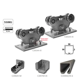 KOVIAN, s.r.o. MEDIO samonos do 550 kg/8,5 m, profil 98 x 98 x 5 mm, nerez