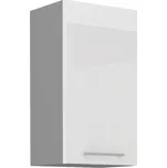 FALCO Horní kuchyňská skříňka Bolzano 45-G-72-1F-bílý lesk/šedá