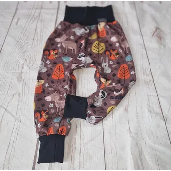 Yháček Flísové tepláky Yháček, Lesní zvířátka hnědá Velikost: 104