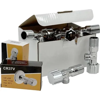 Klum Ventil rohový, s vřetenem, pochr. mosaz, 1/2"x3/8" - 40ks