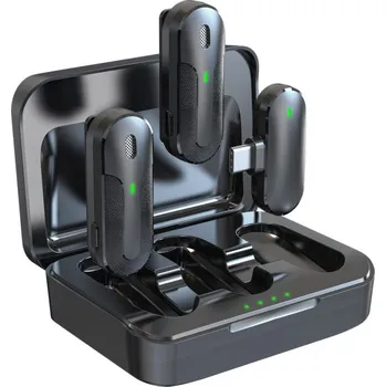 Konferenční telefon Technaxx bezdrátové klopové mikrofony, černá (TX-301)