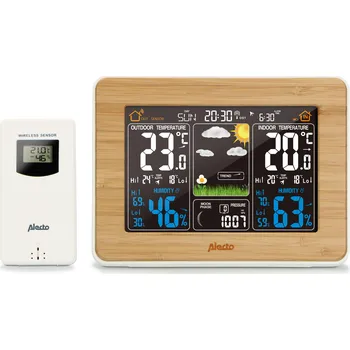 Meteostanice Alecto WS-1560 meteorologická stanice s bezdrátovým senzorem, bambus