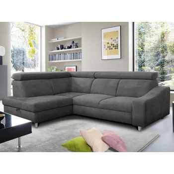 Sedací souprava Rohová sedací souprava Brico, středně šedá látka, levý roh