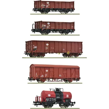 Modelová železnice H0 - Sada 5 nákladních vozů MAV / ROCO 6600126