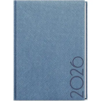 Diář Baloušek, s.r.o. DENNÍ DIÁŘ A5 DAVID - TORA 2026 - LESKLÝ STRUKTUROVANÝ POVRCH Barva: Modrošedá