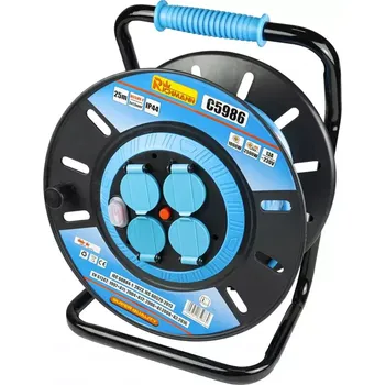 Prodlužovací kabel PC5986 Prodlužovací kabel na bubnu PVC, 4 zásuvky, 230V/25m RICHMANN