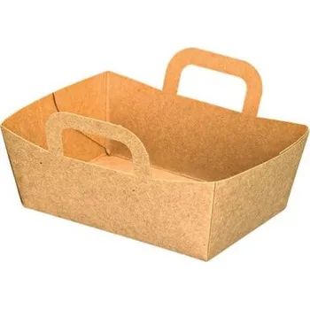 Jednorázové nádobí Toppapír Papírový košík kraft 95/70/35mm 100ks