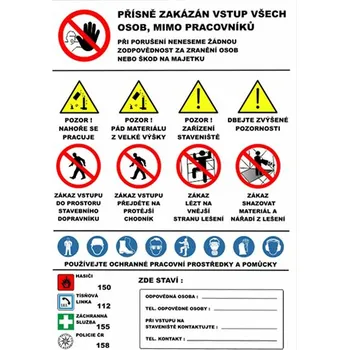Bezpečnostní tabule - Práce s lešením, 67x100 cm, banner