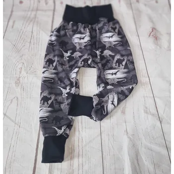 Yháček Flísové tepláky Yháček, Dinosauři na šedé Velikost: 68