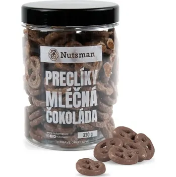 Čokoláda NUTSMAN Preclíky mléčná čokoláda 320 g