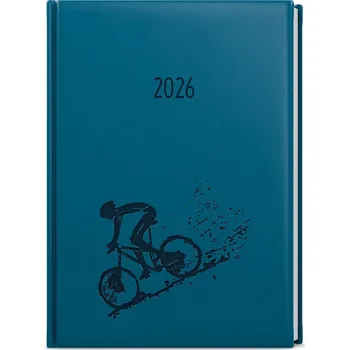 Diář Baloušek, s.r.o. DENNÍ DIÁŘ A5 DAVID - VIVELLA S RAŽBOU 2026 - PETROLEJOVÁ - MOTIV KOLA