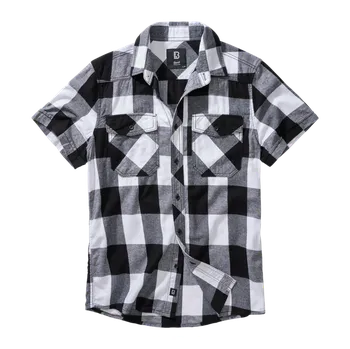 Oblečení a móda Košile Brandit Check krátky rukáv, bílo - černá - L