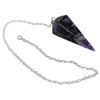 Drahý kámen Ametystové kyvadlo velké s řetízkem