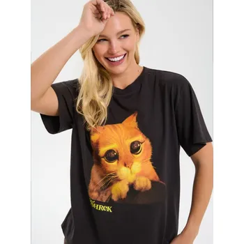 Sinsay - Bavlněná košilka s potiskem Shrek - šedá - 492DO-90X - 492DO-90X-L