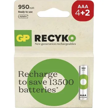 Článková baterie GP ReCyko 950 AAA (HR03) 4+2 ks
