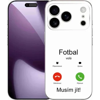 Pouzdro na mobilní telefon Gelový kryt mmCase na iPhone 17 Pro - fotbal volá bílé pozadí