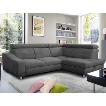 Sedací souprava Rohová sedací souprava Brico, středně šedá látka, pravý roh