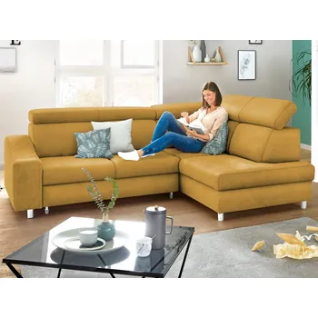 Sedací souprava Rohová sedací souprava Brico, žlutá kari látka, pravý roh