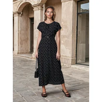 Dámské šaty Sinsay - Midi šaty s puntíky - vícebarevná - 645FI-MLC - 645FI-MLC-M