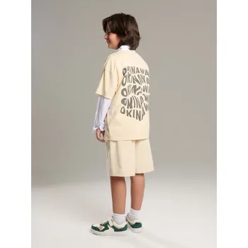 Chlapecké tričko Sinsay - Tričko s potiskem na zádech - béžová - 509FC-02X - 509FC-02X-152