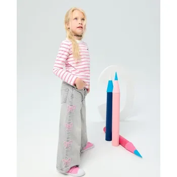 Dětská móda Sinsay - Džíny wide leg - šedá - 382EW-09J - 382EW-09J-116