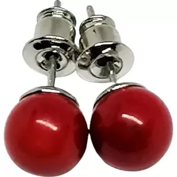 Náušnice Korálové náušnice puzeta s kuličkami cca 8 mm – jemný přírodní šperk