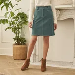 Rozšířená manšestrová sukně tmavě zelená 40