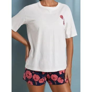 Dámské noční prádlo Sinsay - Dvoudílné bavlněné pyžamo - bílá - 226FM-00X - 226FM-00X-S