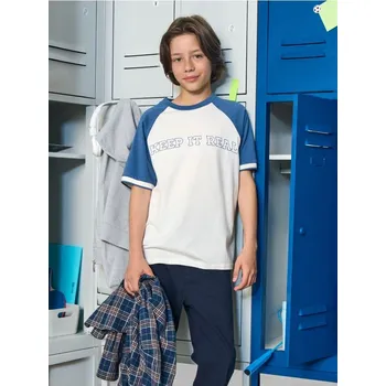 Chlapecké tričko Sinsay - Tričko s nápisem - krémová - YJ958-01X - YJ958-01X-158