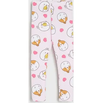 Dívčí kalhoty Sinsay - Bavlněné legíny s vzorem Molang - růžová - 111GA-30X - 111GA-30X-116