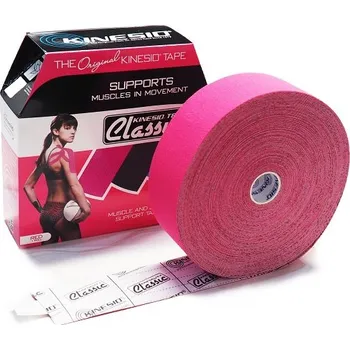 Tejpovací páska Kinesio Tex Classic - tupé tejpy pro kineziologické tejpování, velká role (5cm x 31,5m) růžová