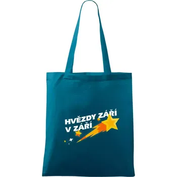 Hvězdy září v září - Taška bavlněná - 42 x 38 cm ( Petrolejová )