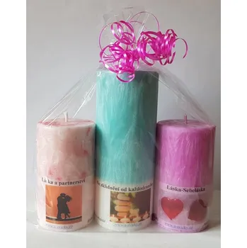 Svíčka Balíček svíček láska a partnerství, zklidnění od stresu a láska-sebeláska