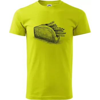 Školní penál kreslený - Klasické pánské triko vyšší gramáže - XS ( Limetková )