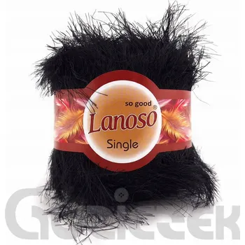 Příze Vlna LANOSO SINGLE chlupatá měkká 960 černá