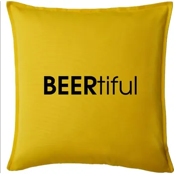 Polštář Pivní nápisy BEERtiful - Polštář 50x50 - 50x50 - Pouze potah ( Žlutá )