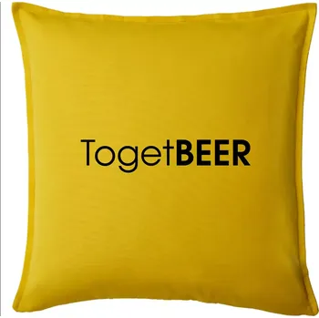 Polštář Pivní nápisy TogetBEER - Polštář 50x50 - 50x50 - Pouze potah ( Žlutá )