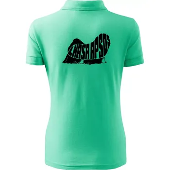 Lhasa Apso nápis v těle - Polokošile dámská Pique Polo - L ( Mátová )