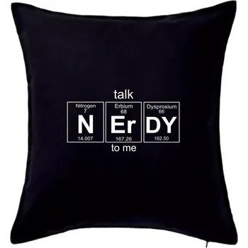 Polštář Talk nerdy - periodická tabulka - Polštář 50x50 - 50x50 - Pouze potah ( Černá )