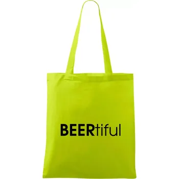 Nákupní taška Pivní nápisy BEERtiful - Taška bavlněná - 42 x 38 cm ( Limetková )