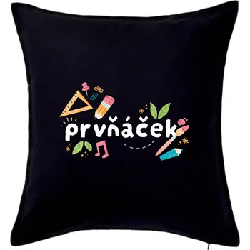 Polštář Prvňáček - tiskací - Polštář 50x50 - 50x50 - Pouze potah ( Černá )