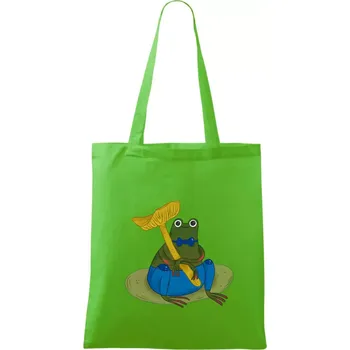 Nákupní taška Žába s houbou (studio-arte.cz) - Taška bavlněná - 42 x 38 cm ( Apple Green )