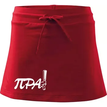 Dámská sukně Pípa matematika - Sportovní sukně - two in one - XS ( Červená )