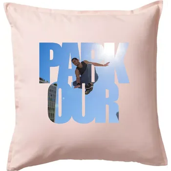 Polštář Parkour nápis nebe - Polštář 50x50 - 50x50 - Pouze potah ( Světle růžová )