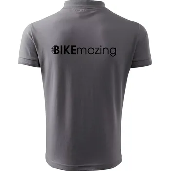 Pánská košile Bike nápisy Bikemazing - Polokošile pánská Pique Polo 203 - 3XL ( Ocelově šedá )