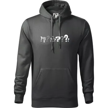 Pánská mikina Otazníky ???? když prostě nevíš - Mikina pánská Cape s kapucí - 4XL ( Tm. břidlice (šedozelená) )