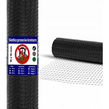Pletivo Síť proti krtkům proti krtkům 16x16mm ČERNÁ role 2m 100m