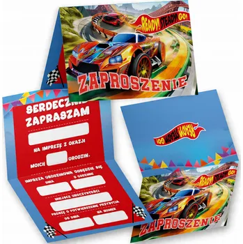 Pozvánka NAROZENINOVÉ POZVÁNKY AUTA ZÁVODNÍ VOZY WHEELS - POZVÁNKY NA OSLAVU
