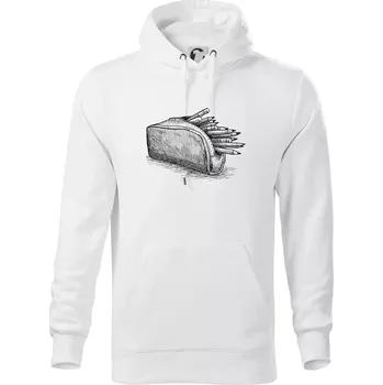 Pánská mikina Školní penál kreslený - Mikina pánská Cape s kapucí - 4XL ( Bílá )
