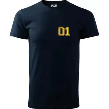 Pánské tričko King - Queen - 01 dres - zlatý potisk - Triko extra velké (5-8XL) - 6XL ( Námořní modrá (téměř černá) )